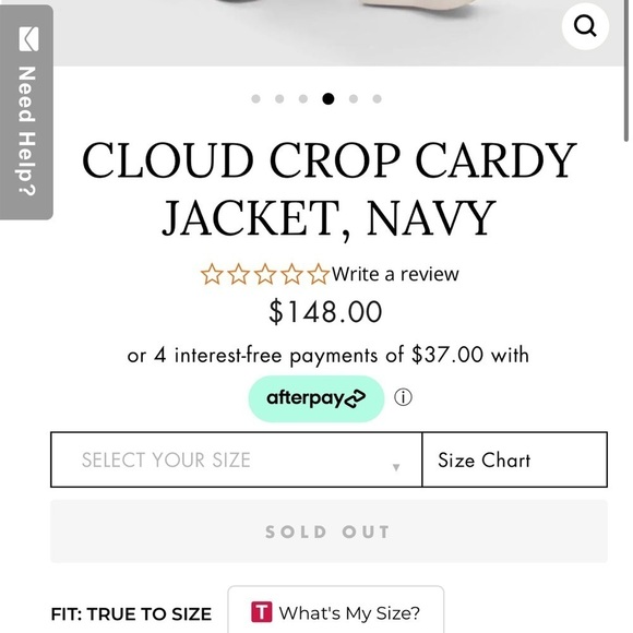 Alembika Cloud Crop Cardy Jacket Navy Size 5 - Picture 14 of 16